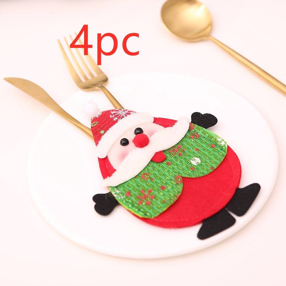 Festive Christmas Cutlery Holder Set – Add a Touch of Holiday Magic to Your Table! - All Inclusive Family Treasures