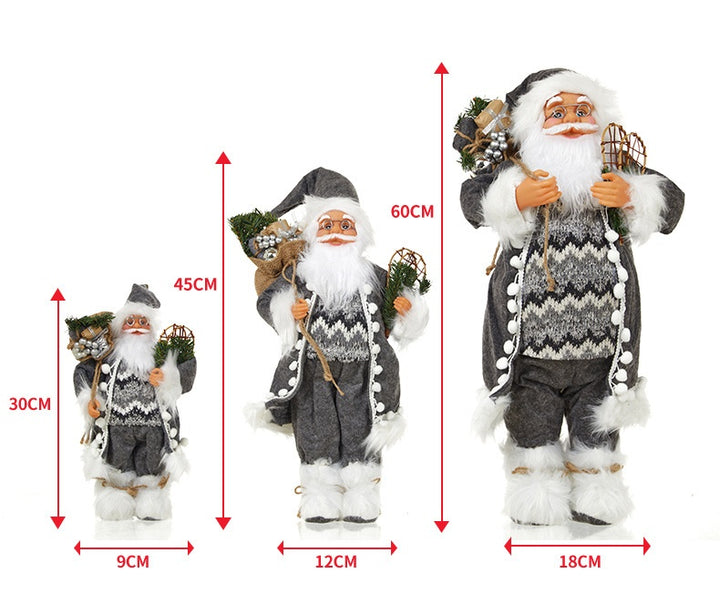 Striped Santa Claus Ornaments Nordic Style Silver Rudolf Doll