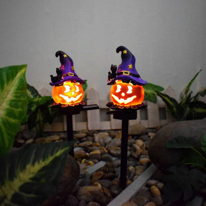 Solar-Powered Halloween Pumpkin Lantern – Handcrafted Resin Decor for a Festive Garden Glow! - All Inclusive Family Treasures