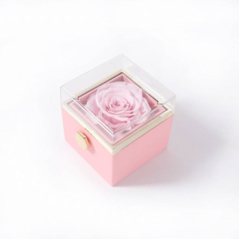 Elegant Acrylic Rotating Rose Jewelry Box – A Timeless Keepsake - All Inclusive Family Treasures