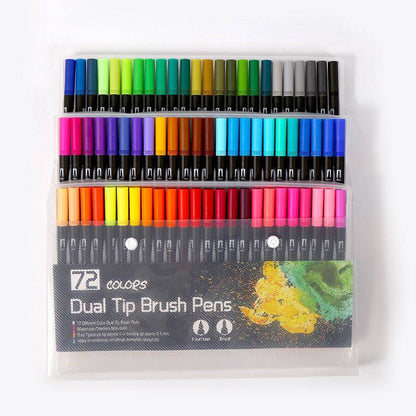 Dual Tip Brush Pens Set – Vibrant Watercolor Markers for Artists & Hobbyists - All Inclusive Family Treasures