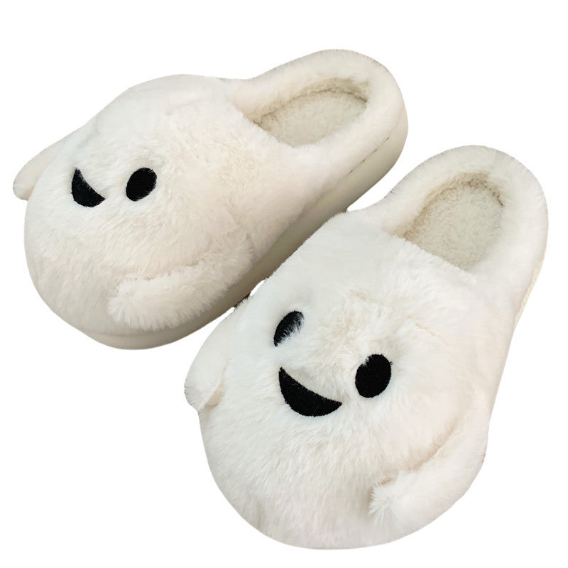 Spooky Snuggles: Ghost Plush Slippers for Couples