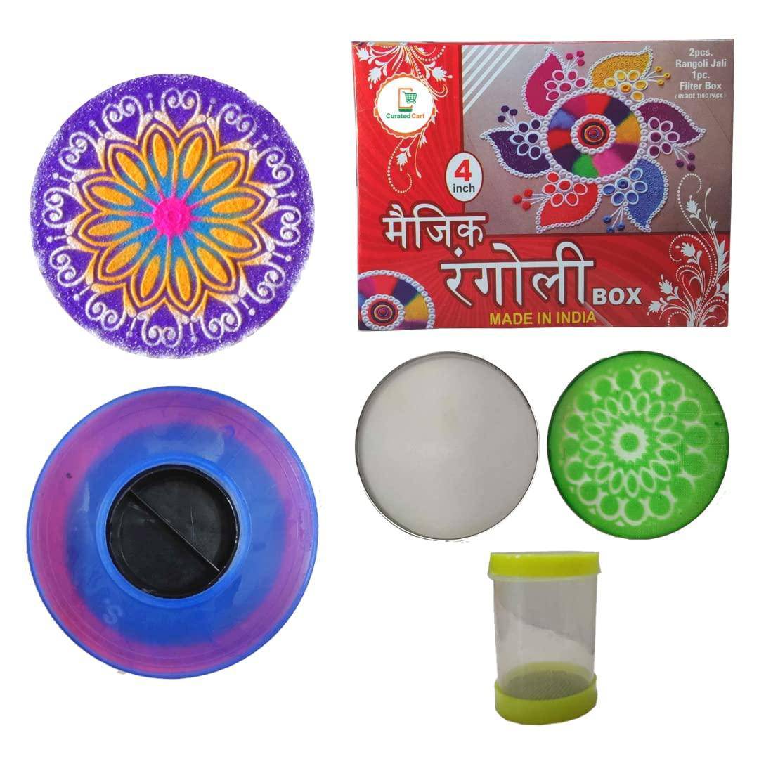 Magic Rangoli Making Kit – Create Stunning & Colorful Rangoli Designs Effortlessly - All Inclusive Family Treasures