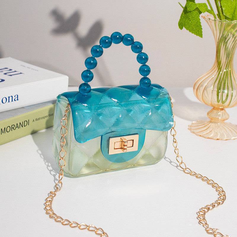 Pearl Handle Transparent Jelly Bag – Stylish & Vibrant Mini Handbag - All Inclusive Family Treasures