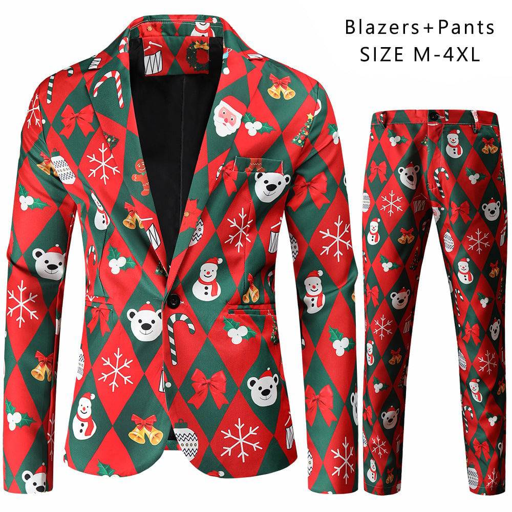 Men's Christmas Suit - Festive Holiday Blazer and Pants Set - All Inclusive Family Treasures