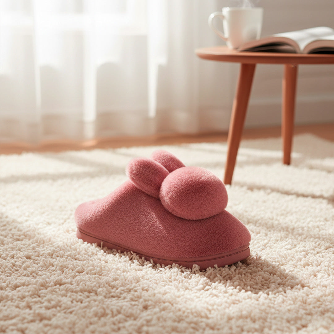 Snuggle into Cuteness with Bunny-Ear Winter Slippers