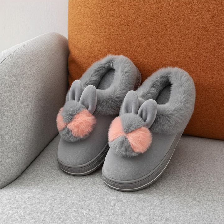 Bunny Bliss Plush Platform Slippers