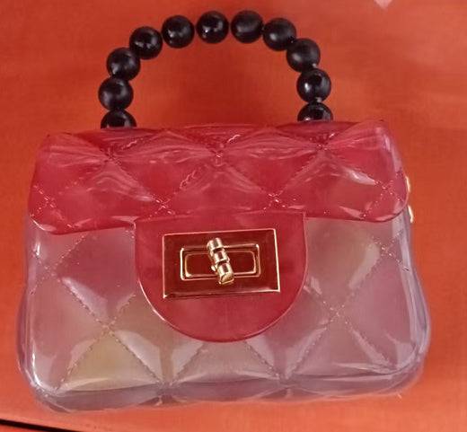 Pearl Handle Transparent Jelly Bag – Stylish & Vibrant Mini Handbag - All Inclusive Family Treasures