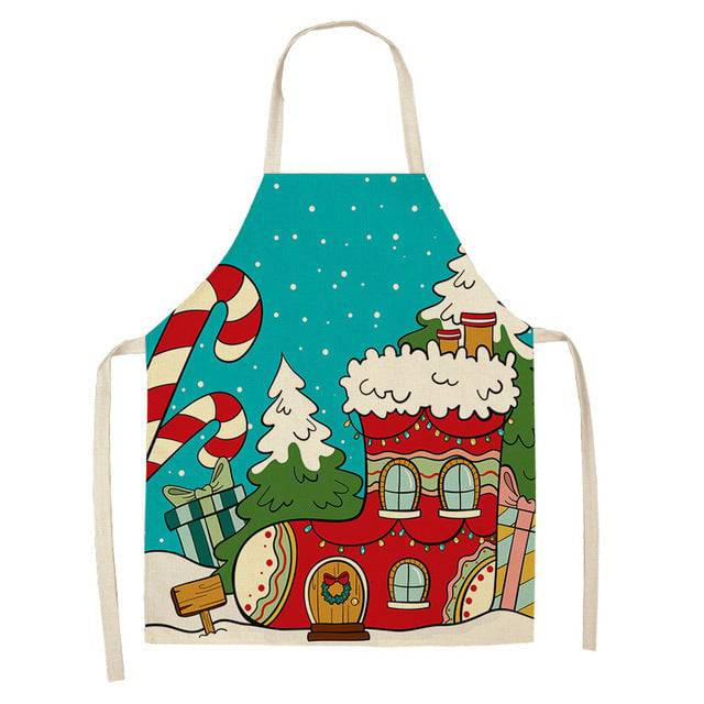 Festive Christmas Cotton & Linen Apron Collection – Perfect for Holiday Cooking & Baking - All Inclusive Family Treasures