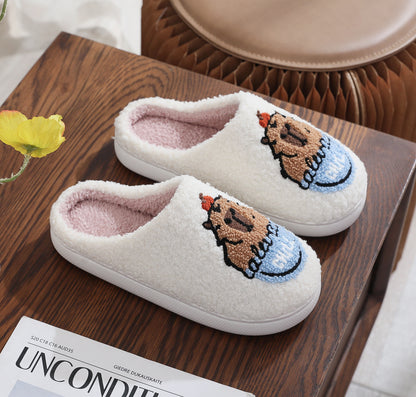 Cotton Slippers Women's Home Winter Animal Embroidery Warm - All Inclusive Family Treasures