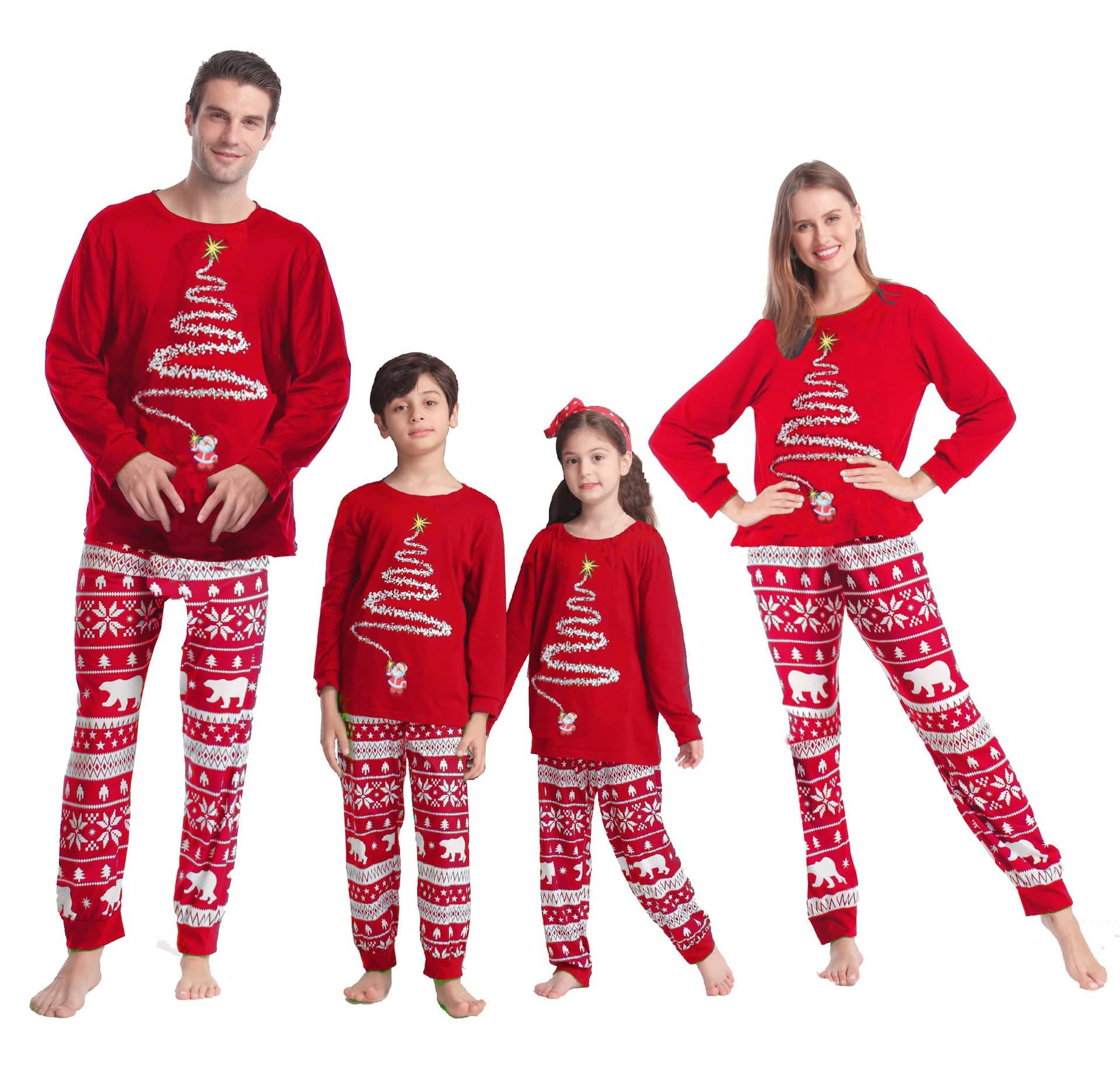 Christmas Tree Printed Parent-Child Matching Pajama Set - Perfect for Family Celebrations - All Inclusive Family Treasures