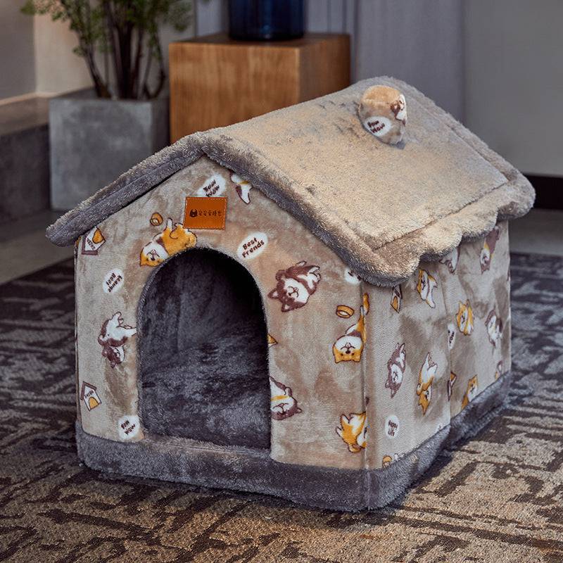 Cozy Cottage Pet House – Warm, Foldable, and Adorable for Dogs & Cats! - All Inclusive Family Treasures