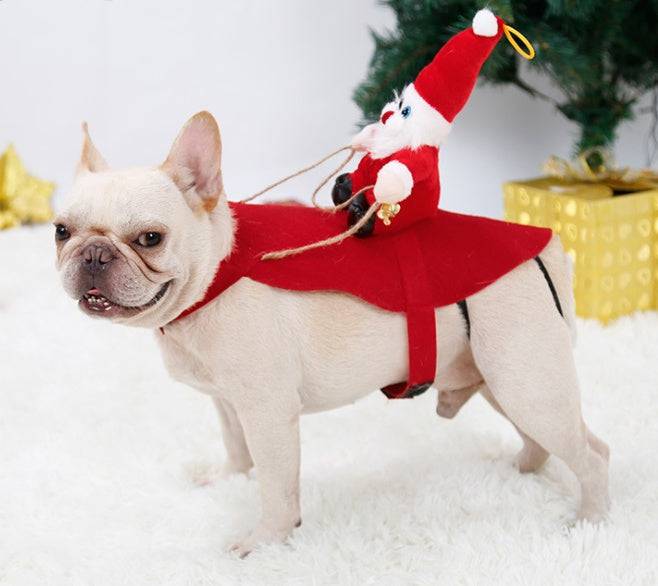 Santa Claus Riding Reindeer Dog Costume – Festive Holiday Outfit for Pets! - All Inclusive Family Treasures