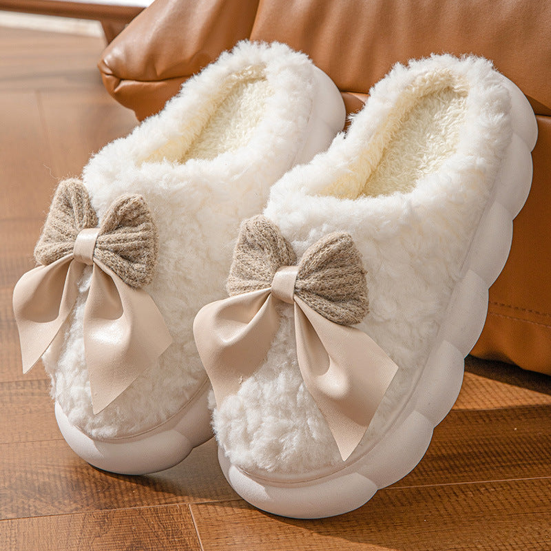 Indulge in Cozy Elegance with Plush Bow Slippers! - All Inclusive Family Treasures