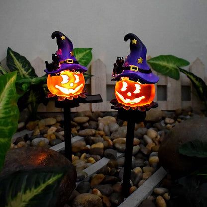 Solar-Powered Halloween Pumpkin Lantern – Handcrafted Resin Decor for a Festive Garden Glow! - All Inclusive Family Treasures