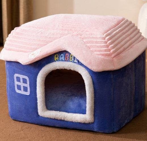 Cozy Cottage Pet House – Warm, Foldable, and Adorable for Dogs & Cats! - All Inclusive Family Treasures