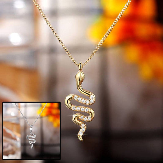 Serpentine Sparkle Zirconia Pendant Necklace - All Inclusive Family Treasures