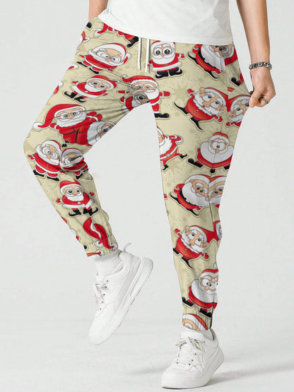 Men’s Christmas Printed Sweatpants – Festive Holiday Joggers with Snowman, Santa, and Reindeer Designs - All Inclusive Family Treasures