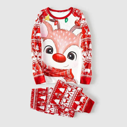 Festive Family Christmas Pajama Set - Matching Reindeer Print Home Wear for Parent and Child - All Inclusive Family Treasures