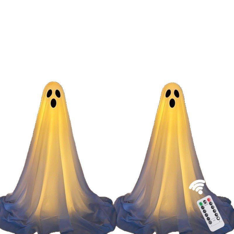 Glowing Ghost with Witch Hat – Spooky Halloween Yard & Porch Decoration