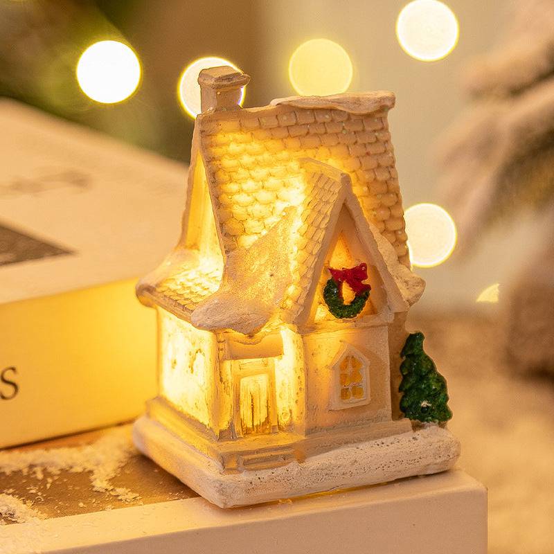 Mini LED Light-Up Christmas Village Houses – Festive Resin Decor for a Cozy Holiday Atmosphere - All Inclusive Family Treasures