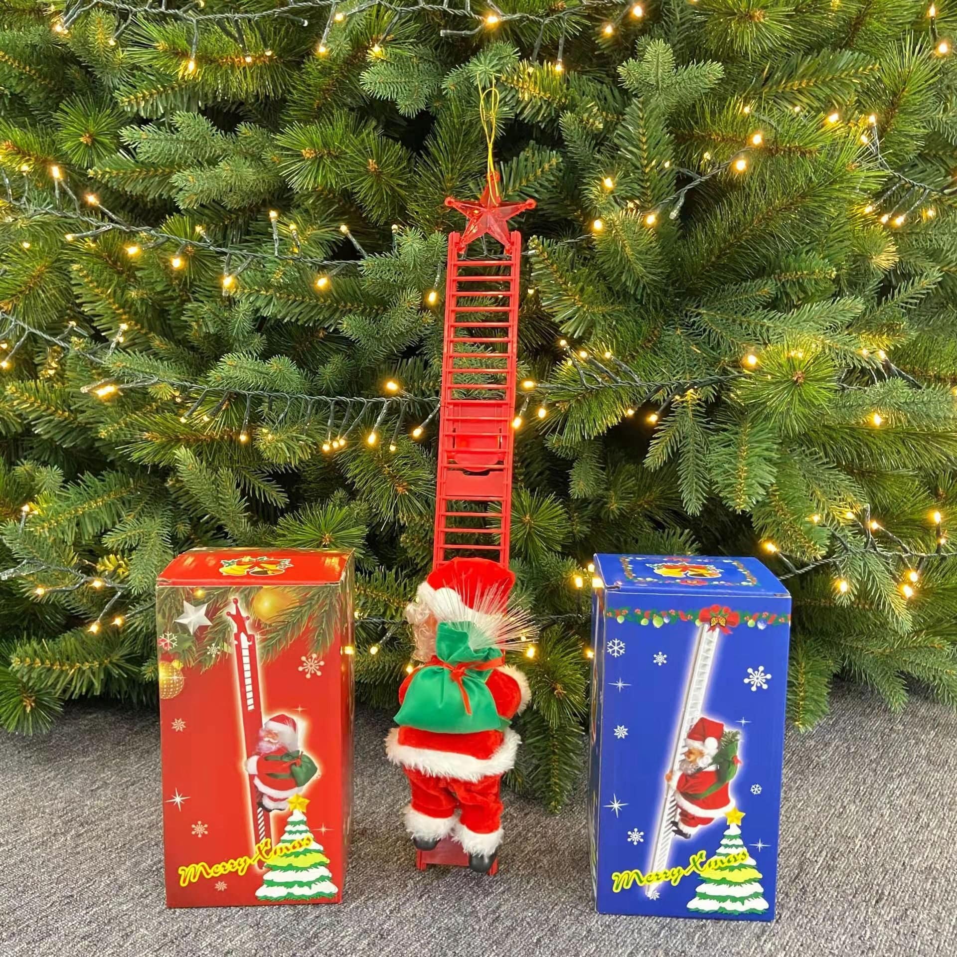 Magical Electric Santa Claus Climbing Ladder – Bring Holiday Cheer to Your Home! - All Inclusive Family Treasures