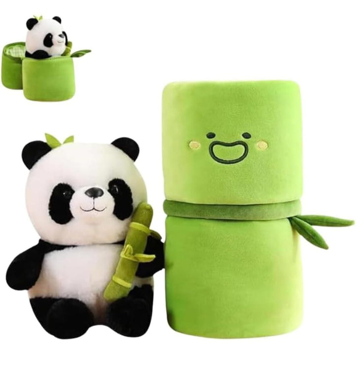 Adorable Panda Plush with Bamboo Hideout – Cuddly Toy & Collectible Gift