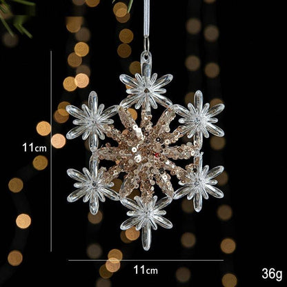 Sparkling Sequin Acrylic Christmas Ornaments – Set of Elegant Transparent Pendants - All Inclusive Family Treasures