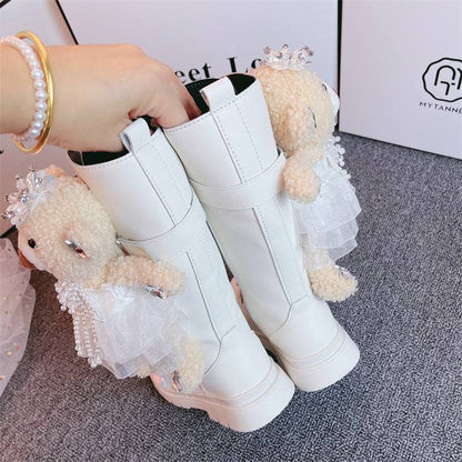 Adorable Girls’ Leather Bear Boots – Cute & Stylish Boots with Teddy Bear Accents - All Inclusive Family Treasures