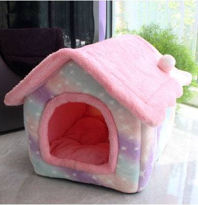 Cozy Cottage Pet House – Warm, Foldable, and Adorable for Dogs & Cats! - All Inclusive Family Treasures