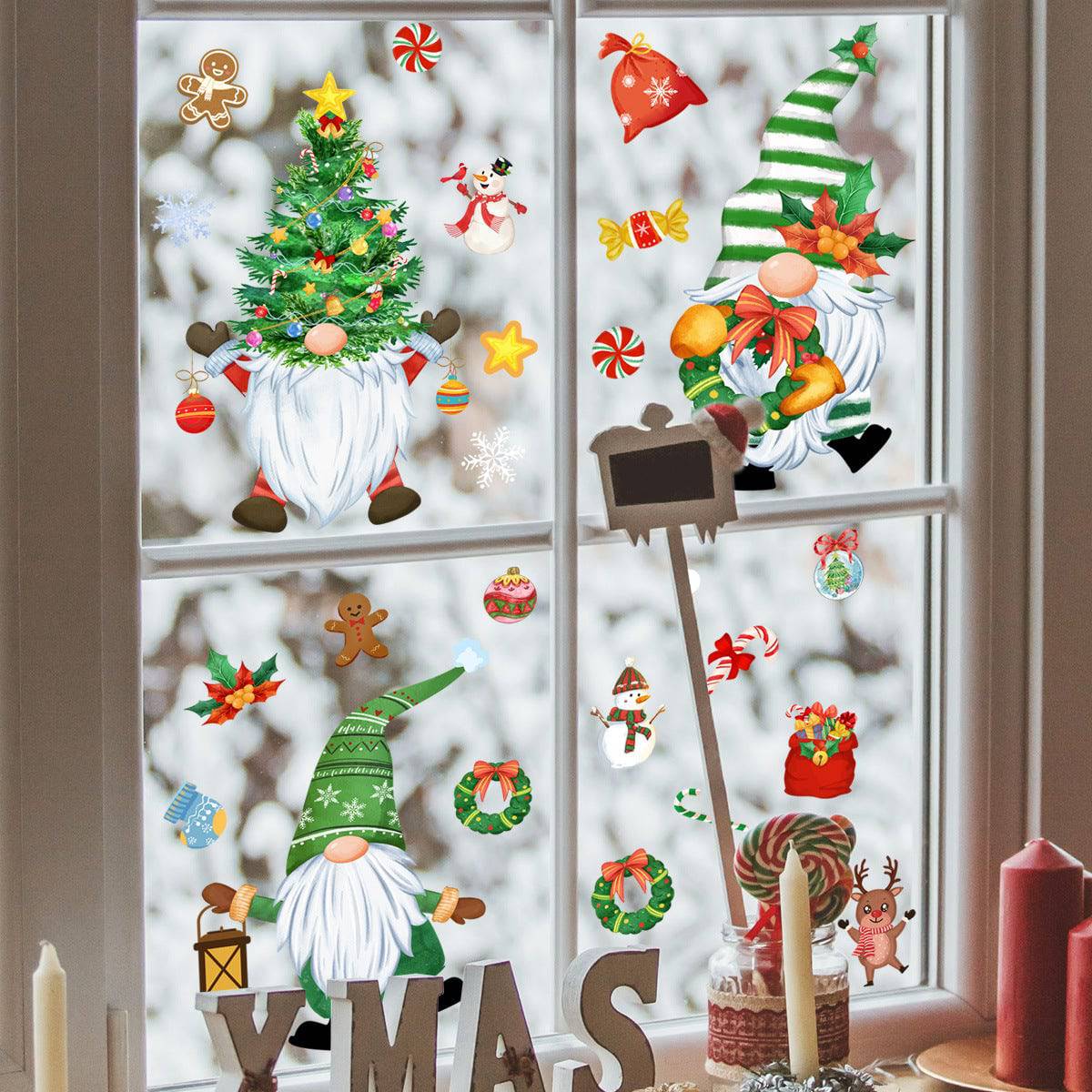 Festive Santa and Gnome Wall Stickers - Perfect for Holiday Décor! - All Inclusive Family Treasures