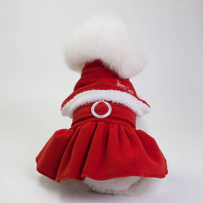 Enchanting Holiday Cloak for Pets – Cozy Christmas Red Shawl with Festive Pompoms and Reindeer Antlers - All Inclusive Family Treasures