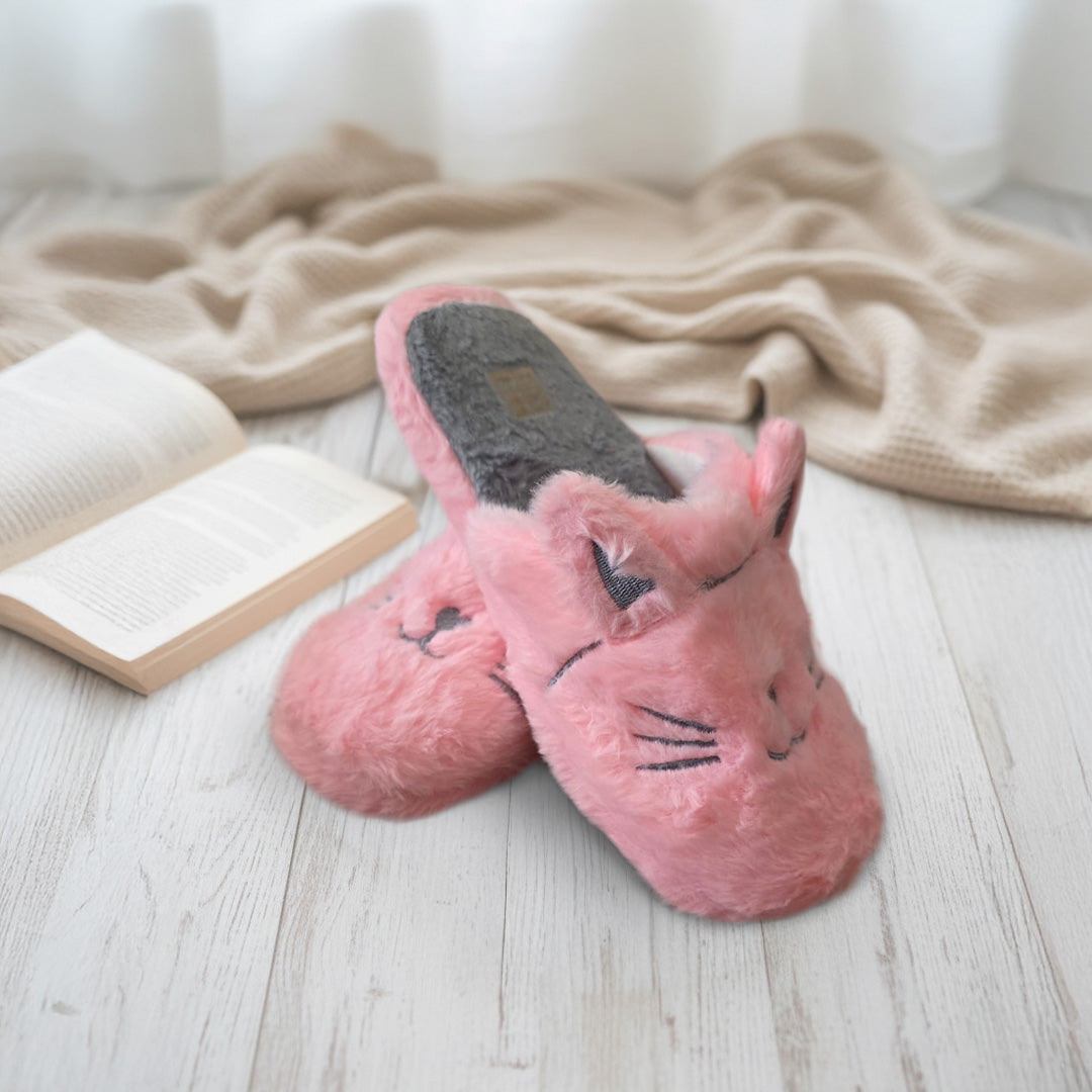 Purr-fectly Cozy: Cat-Themed Soft Bottom Slippers!