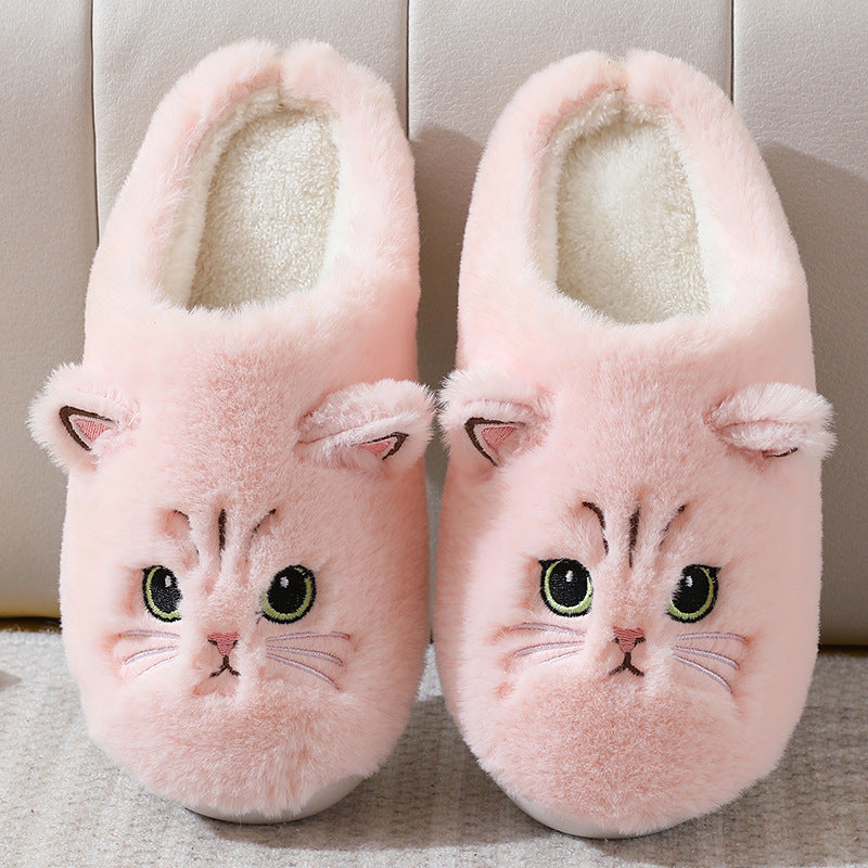 Cozy Kitty Cartoon Plush Slippers