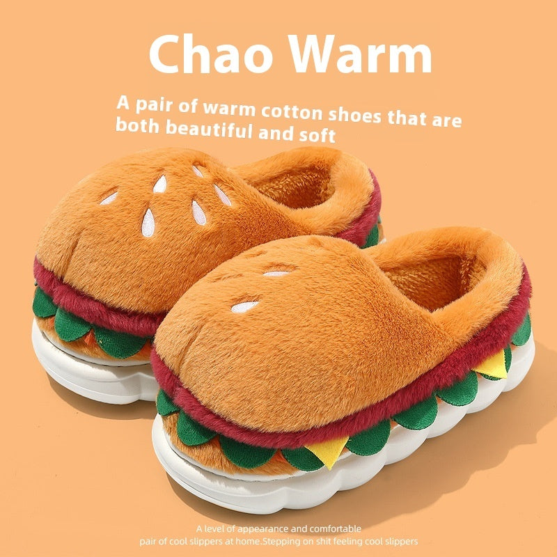 Burger Bliss Plush Slippers – Cozy, Fun & Oh-So-Adorable! - All Inclusive Family Treasures