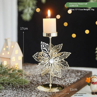 Elegant Christmas Star Wrought Iron Candlestick Holder – Festive Charm for Cozy Moments - All Inclusive Family Treasures