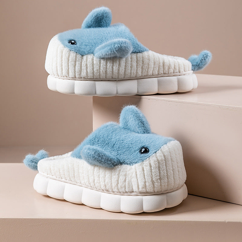 Shark & Whale Plush Slippers – Cozy Ocean Friends for Indoor & Outdoor Comfort