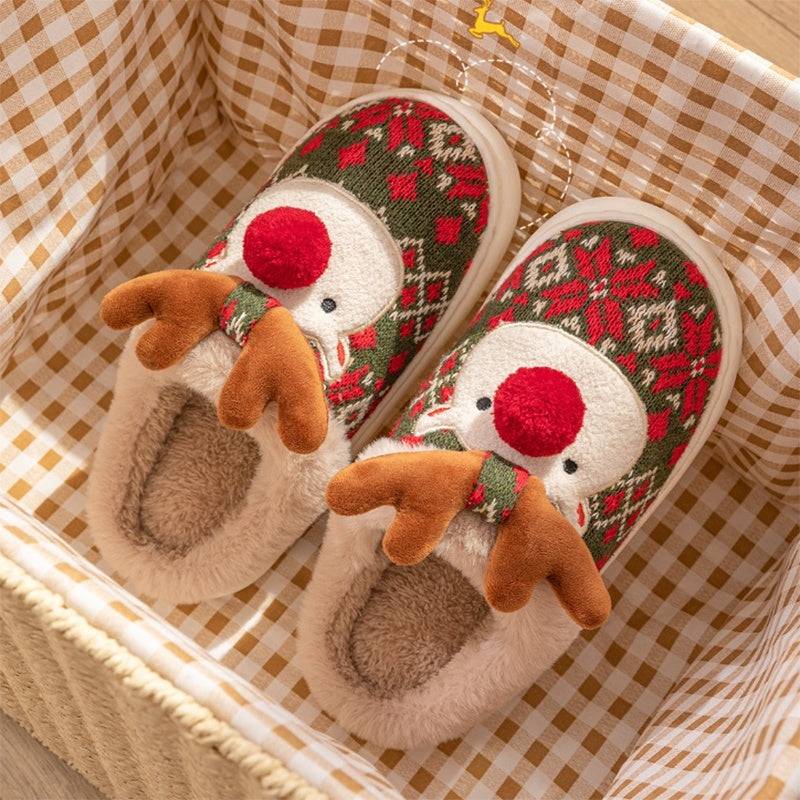 Adorable Reindeer Plush Slippers – Embrace the Magic of Comfort! - All Inclusive Family Treasures