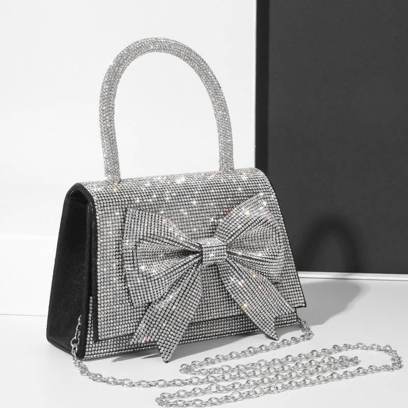 New Light Luxury Full Diamond Bow Handbag - All Inclusive Family Treasures