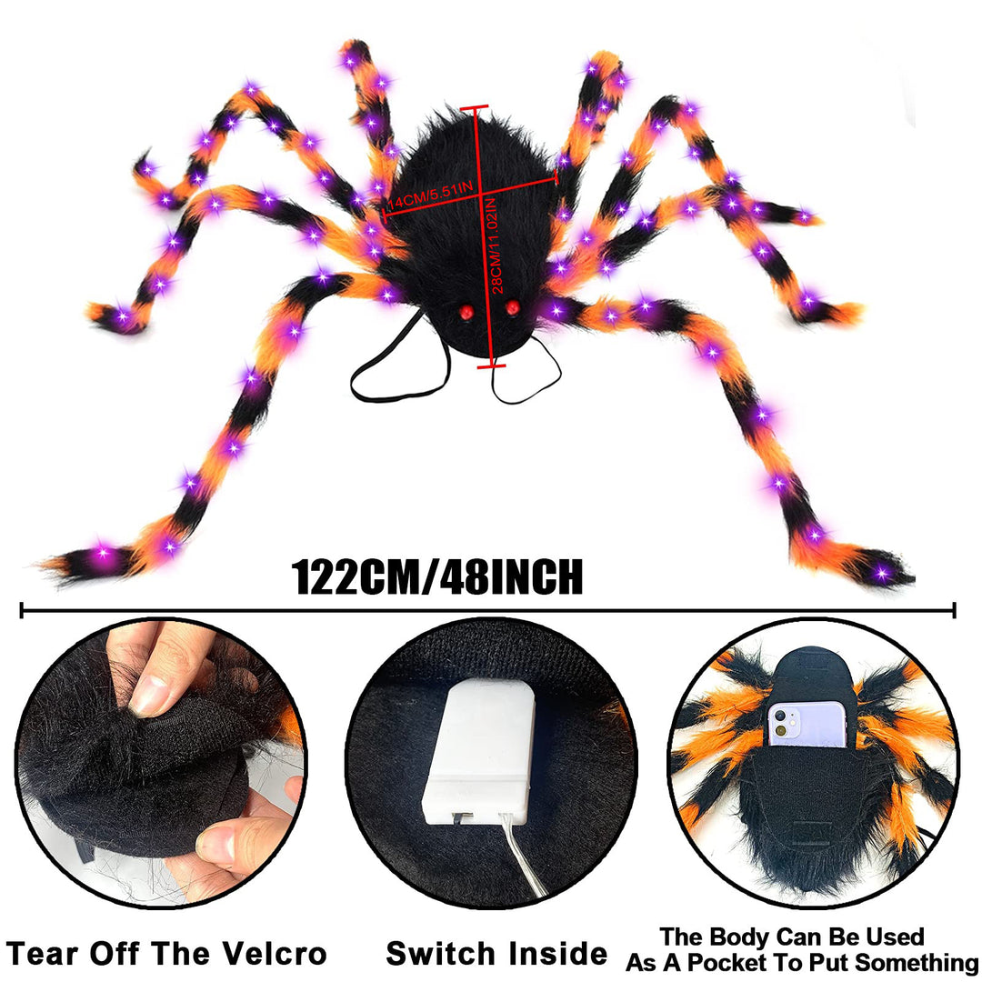 Creepy-Cool Spider Backpack with Glowing LED Legs