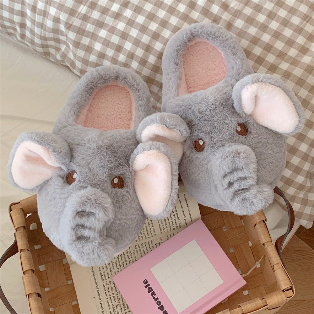 Snuggly Elephant Plush Slippers