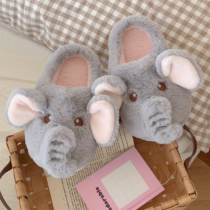 Snuggly Elephant Plush Slippers