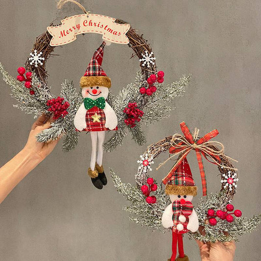 Merry Christmas Santa Wreath – Festive Holiday Door Decoration with Berries & Pine! - All Inclusive Family Treasures