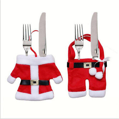 Santa Suit Christmas Cutlery Holder Set – Add Festive Fun to Your Table Setting! - All Inclusive Family Treasures