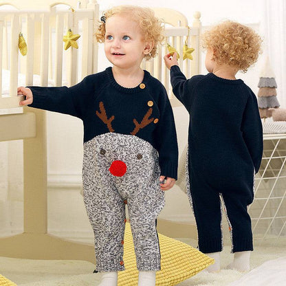 Adorable Knitted Reindeer Christmas Romper – Cozy & Festive for Little Ones! - All Inclusive Family Treasures