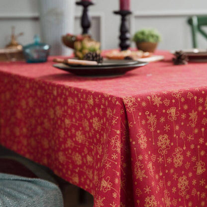 Elegant Christmas Gilded Tablecloth – Perfect for a Festive and Sophisticated Table Setting! - All Inclusive Family Treasures