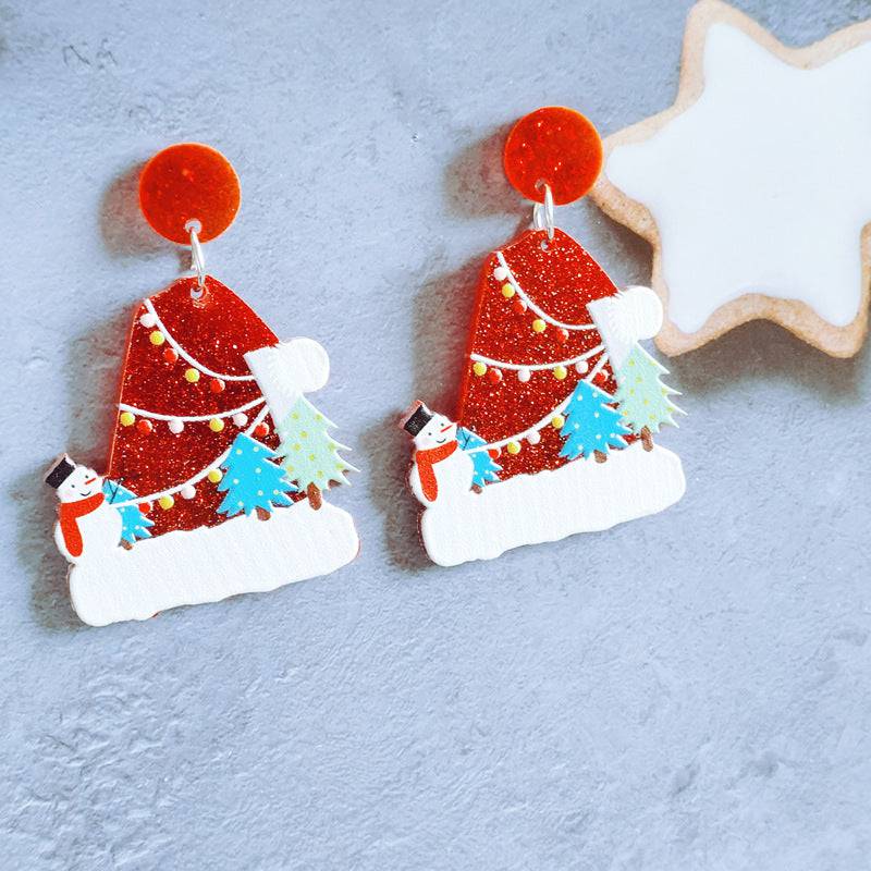 Festive Christmas Tree Earrings with Rhinestones – Perfect for Holiday Glam! - All Inclusive Family Treasures