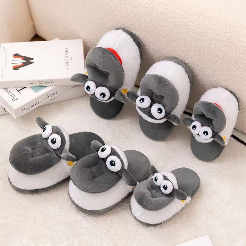 Sheep Plush Cotton Winter Slippers – Cozy, Fun & Adorable