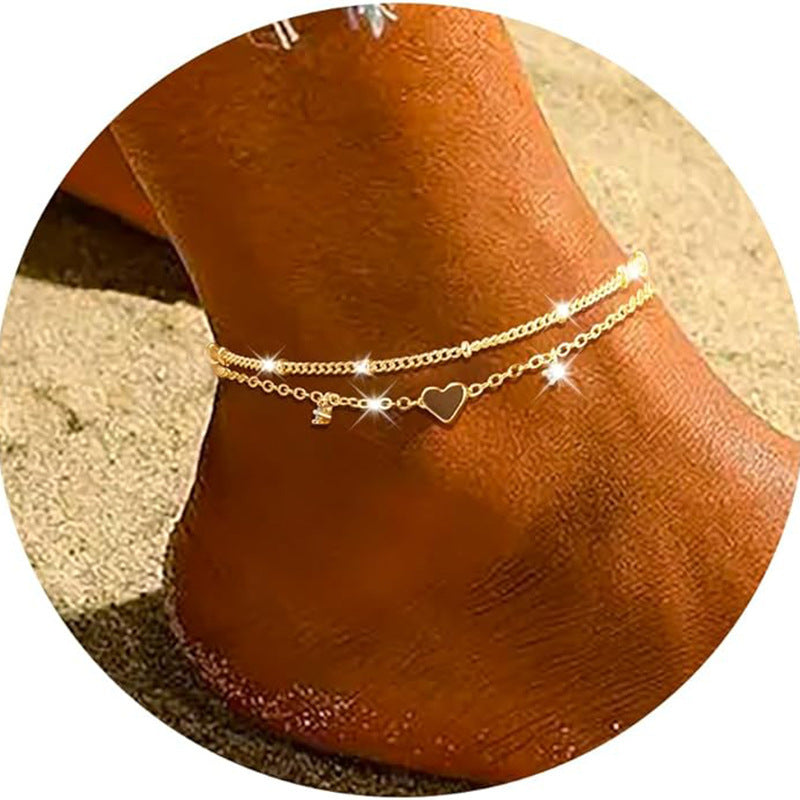 Delicate & Dazzling – The Heart-Shaped Anklet That Sparkles