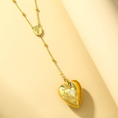 Gold Detachable Love Necklace with Snake Carving - Elegant Memorial Jewelry for Valentine's Day - All Inclusive Family Treasures